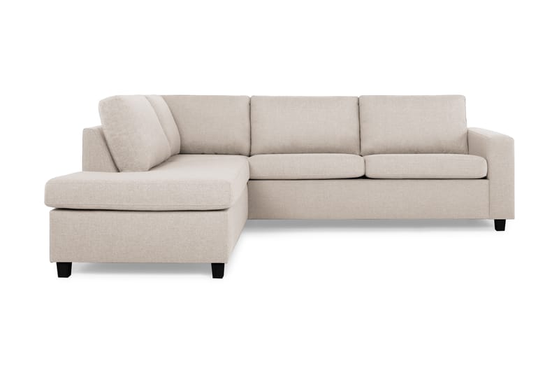 Crazy 3-seters Venstrevendt L-formet Sjeselongsofa i Stoff - Beige - Møbler - Sofaer - Sofaer med sjeselong - 3 seters sofa med divan