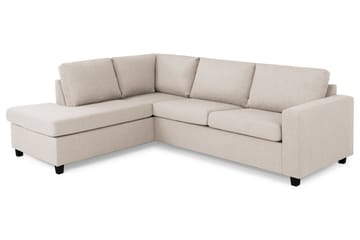Crazy 3-seters Venstrevendt L-formet Sjeselongsofa i Stoff - Beige - Møbler - Sofaer - Sofaer med sjeselong - 3 seters sofa med divan