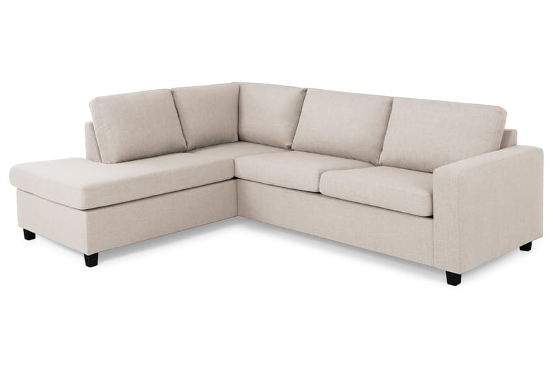 Crazy 3-seters Venstrevendt L-formet Sjeselongsofa i Stoff - Beige - Møbler - Sofaer - Sofaer med sjeselong - 3 seters sofa med divan