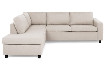 Crazy 3-seters Venstrevendt L-formet Sjeselongsofa i Stoff - Beige - Møbler - Sofaer - Sofaer med sjeselong - 3 seters sofa med divan