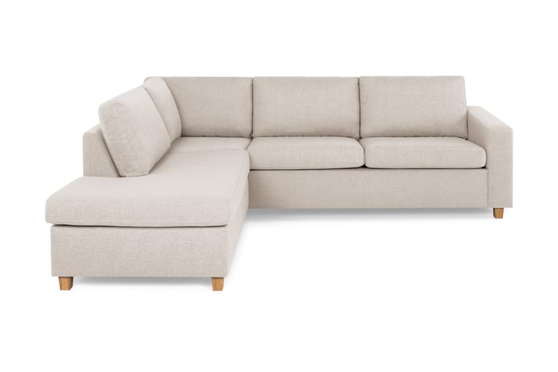 Crazy 3-seters Venstrevendt L-formet Sjeselongsofa i Stoff - Beige - Møbler - Sofaer - Sofaer med sjeselong - 3 seters sofa med divan