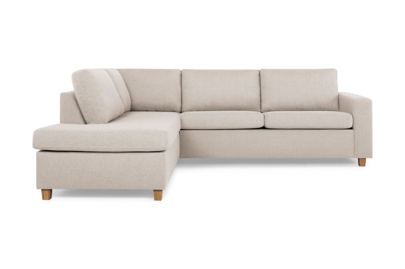 Crazy 3-seters Venstrevendt L-formet Sjeselongsofa i Stoff - Beige - Møbler - Sofaer - Sofaer med sjeselong - 3 seters sofa med divan