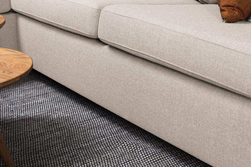Crazy 3-seters Venstrevendt L-formet Sjeselongsofa i Stoff - Beige - Møbler - Sofaer - Sofaer med sjeselong - 3 seters sofa med divan