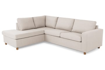 Crazy 3-seters Venstrevendt L-formet Sjeselongsofa i Stoff - Beige - Møbler - Sofaer - Sofaer med sjeselong - 3 seters sofa med divan