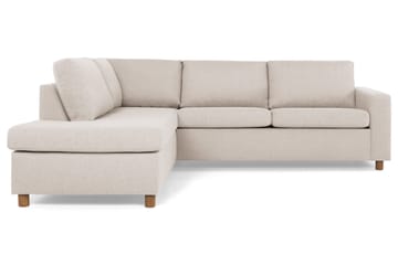 Crazy 3-seters Venstrevendt L-formet Sjeselongsofa i Stoff - Beige - Møbler - Sofaer - Sofaer med sjeselong - 3 seters sofa med divan