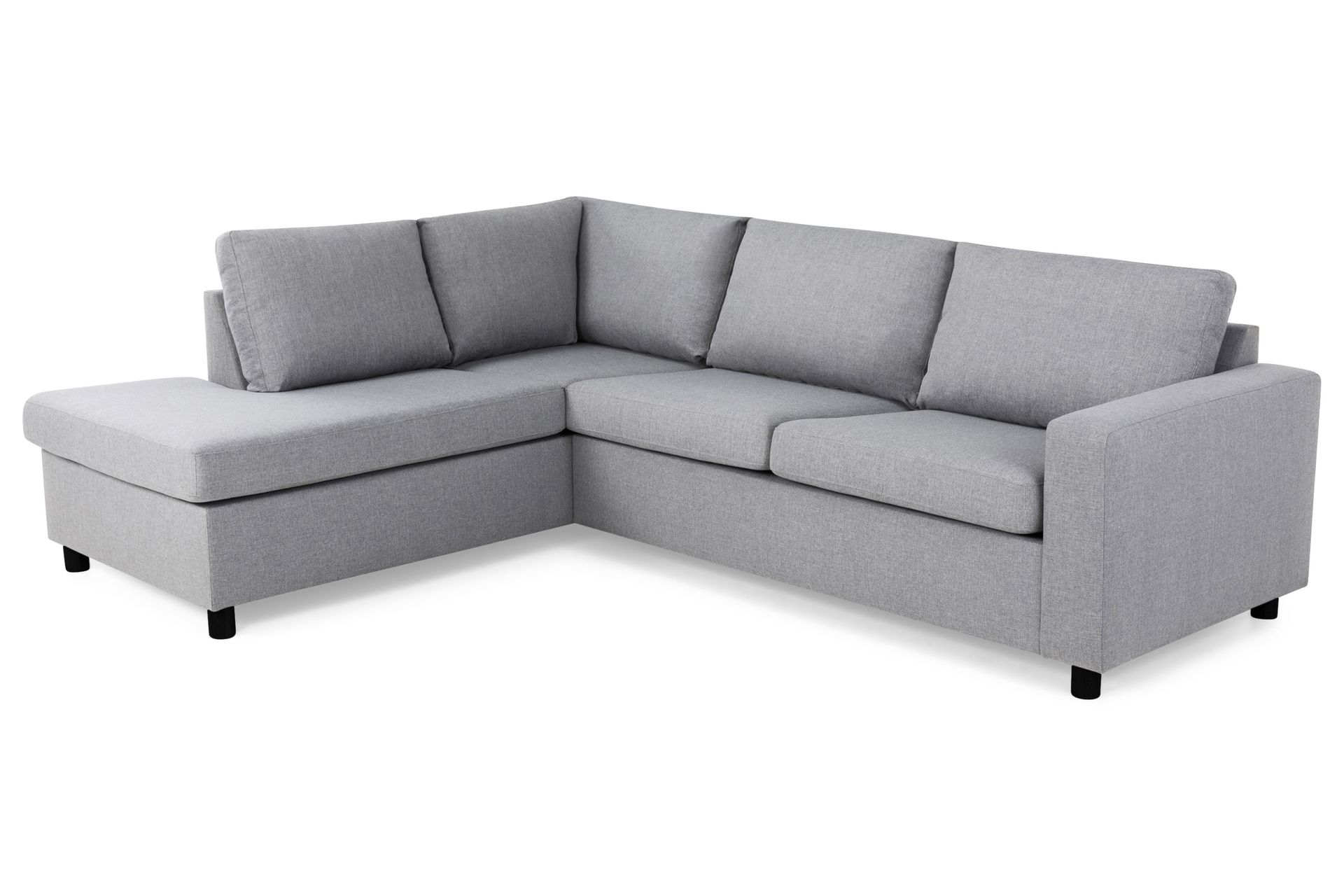 Crazy 3-seters Venstrevendt L-formet Sjeselongsofa i Stoff - Grå - Møbler - Sofaer - Sofaer med sjeselong - 3 seters sofa med divan