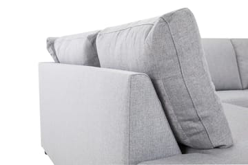 Crazy 3-seters Venstrevendt L-formet Sjeselongsofa i Stoff - Grå - Møbler - Sofaer - Sofaer med sjeselong - 3 seters sofa med divan