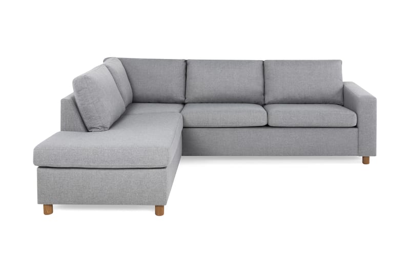 Crazy 3-seters Venstrevendt L-formet Sjeselongsofa i Stoff - Grå - Møbler - Sofaer - Sofaer med sjeselong - 3 seters sofa med divan