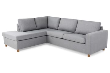Crazy 3-seters Venstrevendt L-formet Sjeselongsofa i Stoff - Grå - Møbler - Sofaer - Sofaer med sjeselong - 3 seters sofa med divan