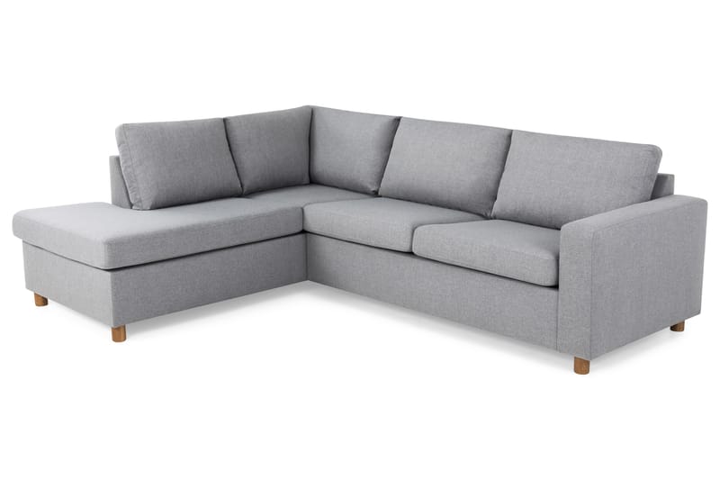 Crazy 3-seters Venstrevendt L-formet Sjeselongsofa i Stoff - Grå - Møbler - Sofaer - Sofaer med sjeselong - 3 seters sofa med divan
