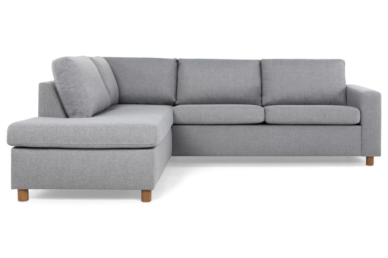 Crazy 3-seters Venstrevendt L-formet Sjeselongsofa i Stoff - Grå - Møbler - Sofaer - Sofaer med sjeselong - 3 seters sofa med divan