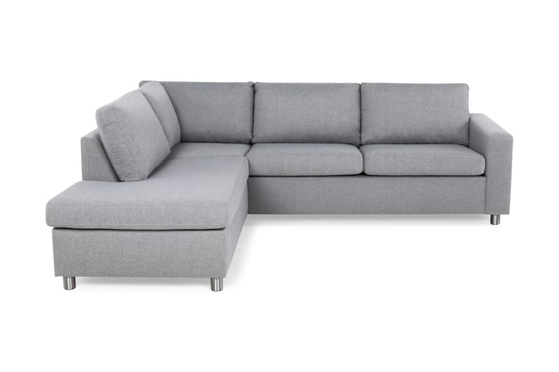 Crazy 3-seters Venstrevendt L-formet Sjeselongsofa i Stoff - Grå - Møbler - Sofaer - Sofaer med sjeselong - 3 seters sofa med divan