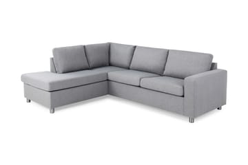 Crazy 3-seters Venstrevendt L-formet Sjeselongsofa i Stoff - Grå - Møbler - Sofaer - Sofaer med sjeselong - 3 seters sofa med divan