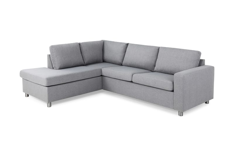 Crazy 3-seters Venstrevendt L-formet Sjeselongsofa i Stoff - Grå - Møbler - Sofaer - Sofaer med sjeselong - 3 seters sofa med divan