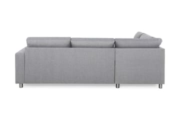 Crazy 3-seters Venstrevendt L-formet Sjeselongsofa i Stoff - Grå - Møbler - Sofaer - Sofaer med sjeselong - 3 seters sofa med divan