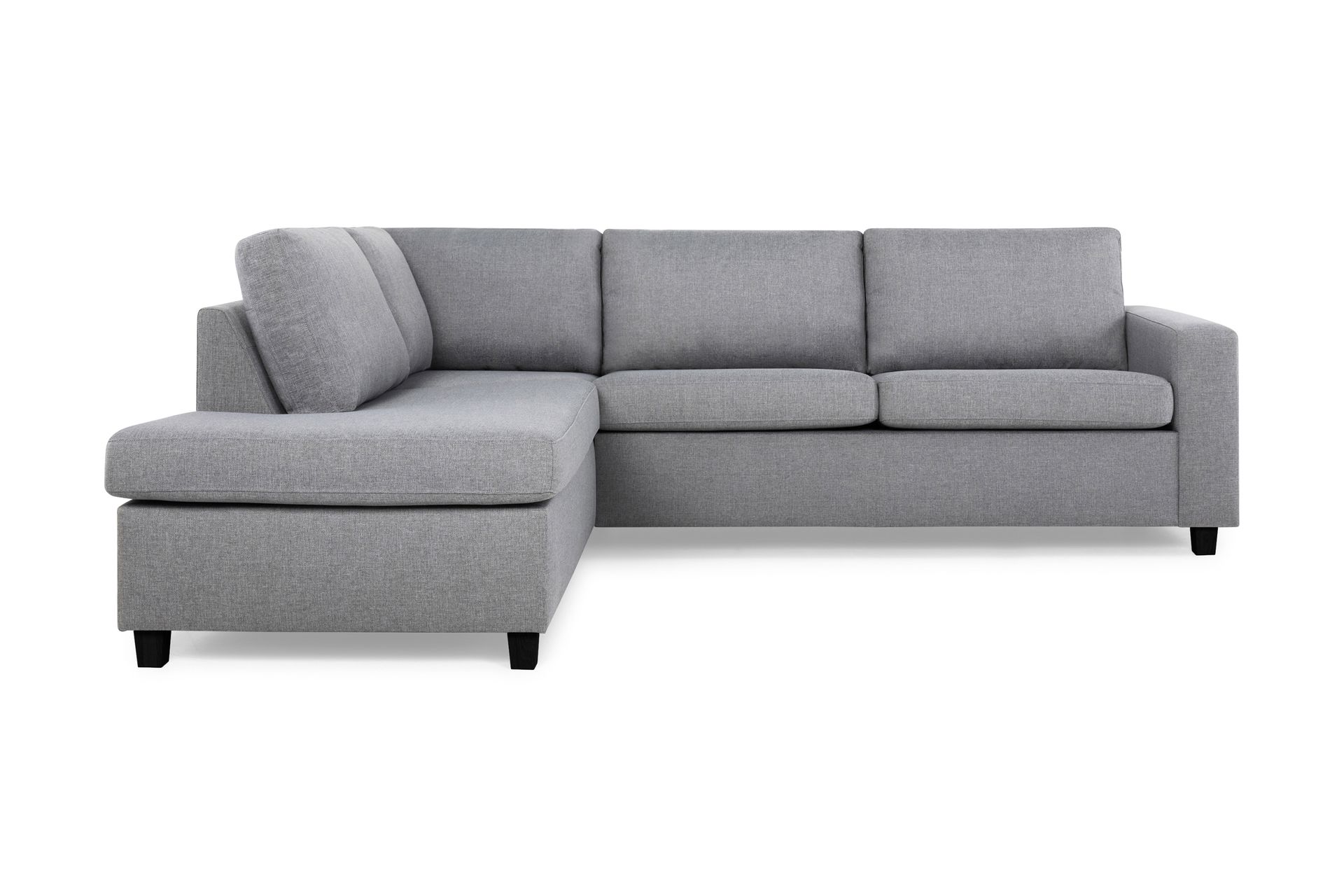 Crazy 3-seters Venstrevendt L-formet Sjeselongsofa i Stoff - Grå - Møbler - Sofaer - Sofaer med sjeselong - 3 seters sofa med divan