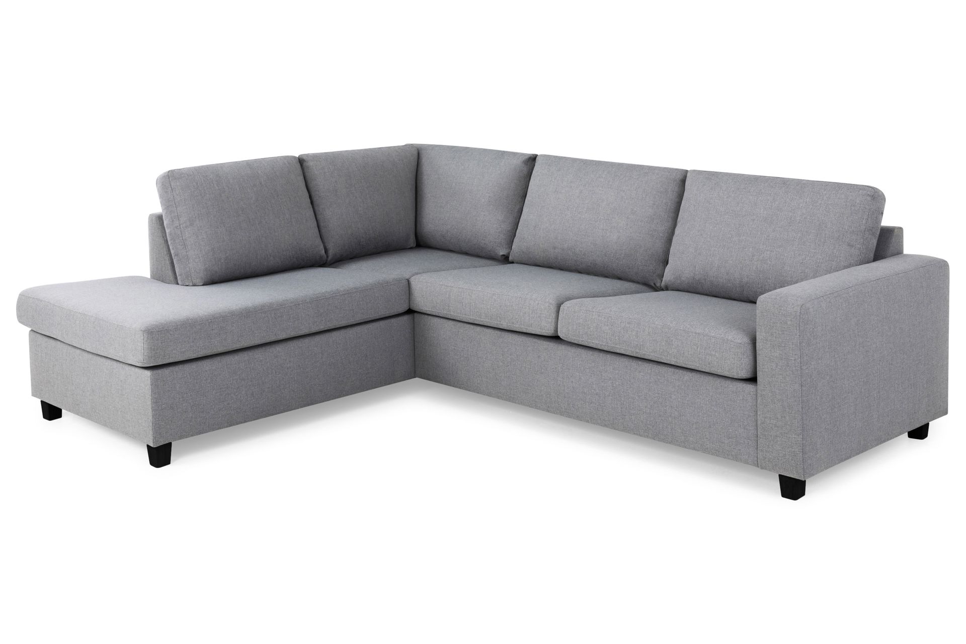 Crazy 3-seters Venstrevendt L-formet Sjeselongsofa i Stoff - Grå - Møbler - Sofaer - Sofaer med sjeselong - 3 seters sofa med divan