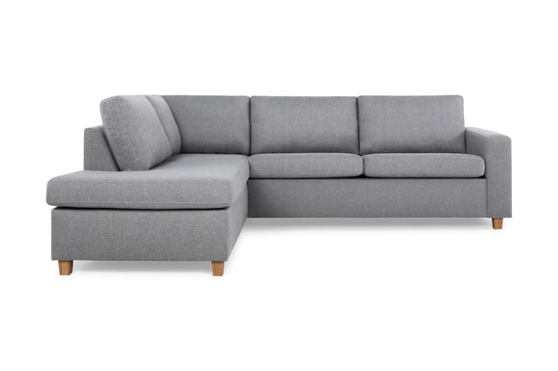 Crazy 3-seters Venstrevendt L-formet Sjeselongsofa i Stoff - Grå - Møbler - Sofaer - Sofaer med sjeselong - 3 seters sofa med divan