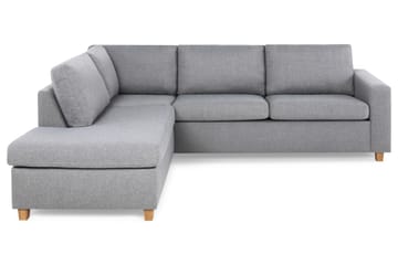 Crazy 3-seters Venstrevendt L-formet Sjeselongsofa i Stoff - Grå - Møbler - Sofaer - Sofaer med sjeselong - 3 seters sofa med divan