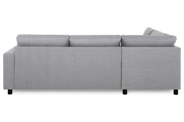 Crazy 3-seters Venstrevendt L-formet Sjeselongsofa i Stoff - Grå - Møbler - Sofaer - Sofaer med sjeselong - 3 seters sofa med divan