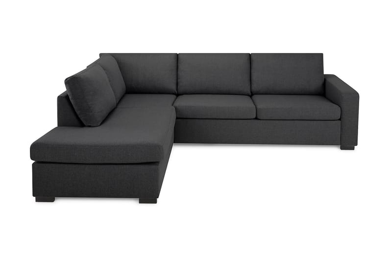 Crazy 3-seters Venstrevendt L-formet Sjeselongsofa i Stoff - Mørk grå - Møbler - Sofaer - Sofaer med sjeselong - 3 seters sofa med divan