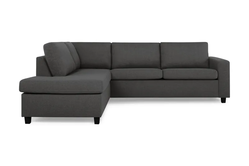 Crazy 3-seters Venstrevendt L-formet Sjeselongsofa i Stoff - Mørk grå - Møbler - Sofaer - Sofaer med sjeselong - 3 seters sofa med divan