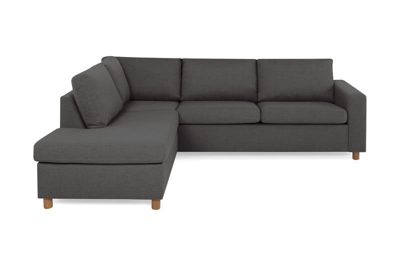 Crazy 3-seters Venstrevendt L-formet Sjeselongsofa i Stoff - Mørk grå - Møbler - Sofaer - Sofaer med sjeselong - 3 seters sofa med divan