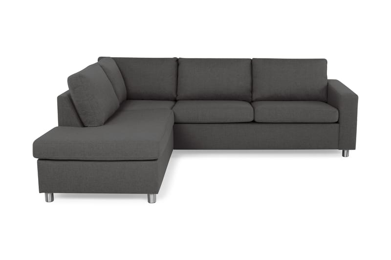 Crazy 3-seters Venstrevendt L-formet Sjeselongsofa i Stoff - Mørk grå - Møbler - Sofaer - Sofaer med sjeselong - 3 seters sofa med divan