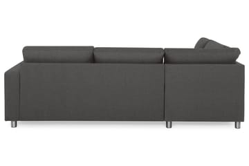 Crazy 3-seters Venstrevendt L-formet Sjeselongsofa i Stoff - Mørk grå - Møbler - Sofaer - Sofaer med sjeselong - 3 seters sofa med divan