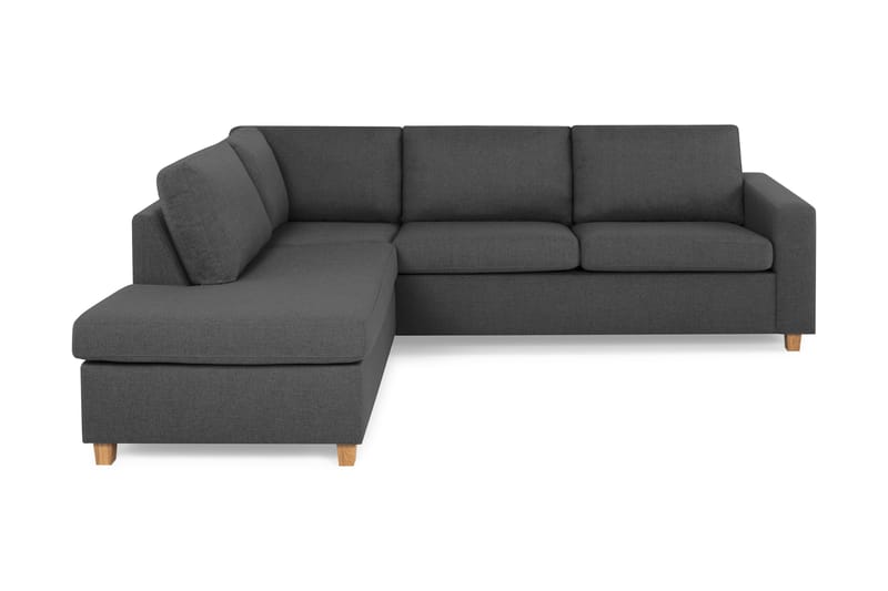 Crazy 3-seters Venstrevendt L-formet Sjeselongsofa i Stoff - Mørk grå - Møbler - Sofaer - Sofaer med sjeselong - 3 seters sofa med divan