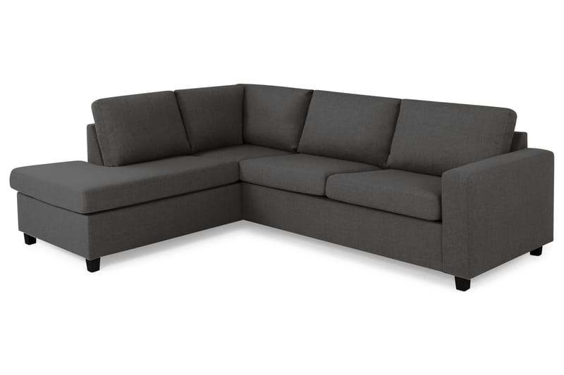 Crazy 3-seters Venstrevendt L-formet Sjeselongsofa i Stoff - Mørk grå - Møbler - Sofaer - Sofaer med sjeselong - 3 seters sofa med divan