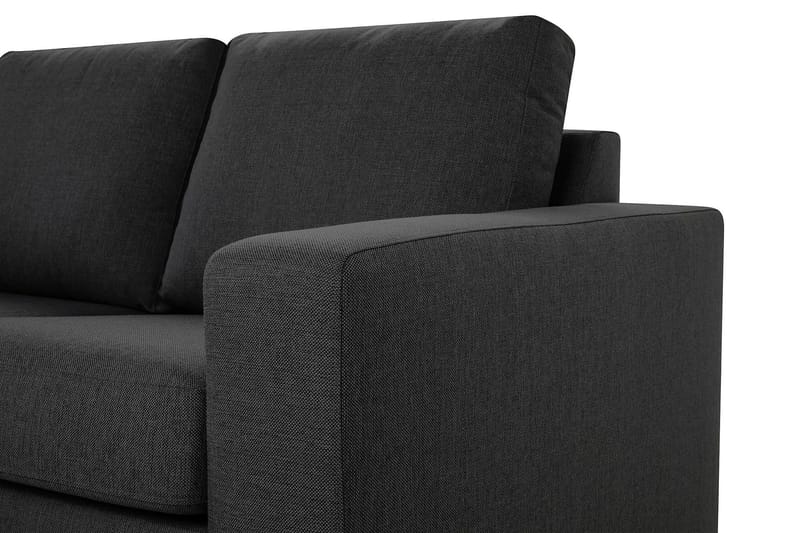 Crazy 3-seters Venstrevendt L-formet Sjeselongsofa i Stoff - Mørk grå - Møbler - Sofaer - Sofaer med sjeselong - 3 seters sofa med divan