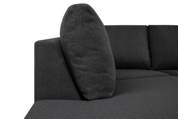 Crazy 3-seters Venstrevendt L-formet Sjeselongsofa i Stoff - Mørk grå - Møbler - Sofaer - Sofaer med sjeselong - 3 seters sofa med divan