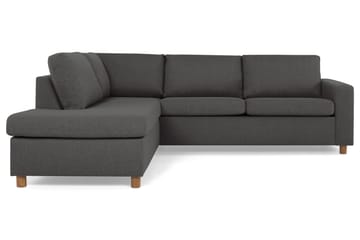 Crazy 3-seters Venstrevendt L-formet Sjeselongsofa i Stoff - Mørk grå - Møbler - Sofaer - Sofaer med sjeselong - 3 seters sofa med divan
