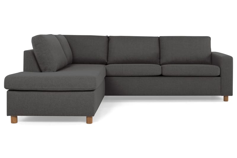 Crazy 3-seters Venstrevendt L-formet Sjeselongsofa i Stoff - Mørk grå - Møbler - Sofaer - Sofaer med sjeselong - 3 seters sofa med divan
