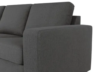 Crazy 3-seters Venstrevendt L-formet Sjeselongsofa i Stoff - Mørk grå - Møbler - Sofaer - Sofaer med sjeselong - 3 seters sofa med divan