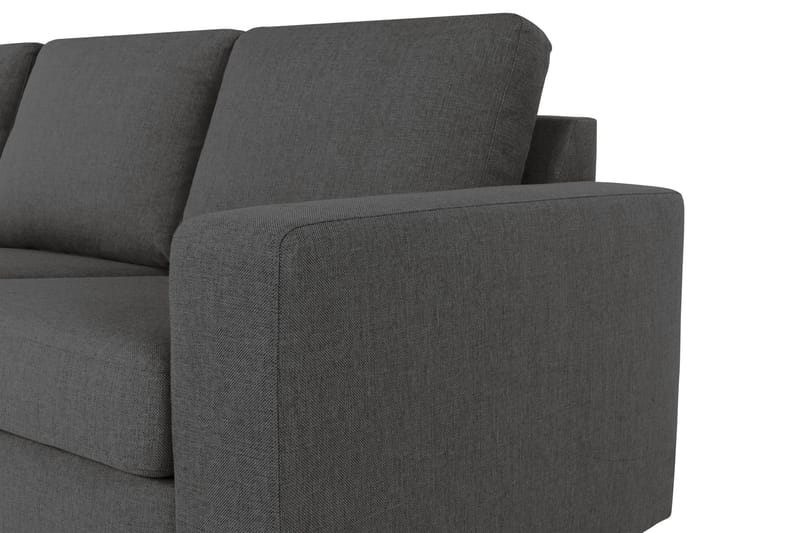 Crazy 3-seters Venstrevendt L-formet Sjeselongsofa i Stoff - Mørk grå - Møbler - Sofaer - Sofaer med sjeselong - 3 seters sofa med divan