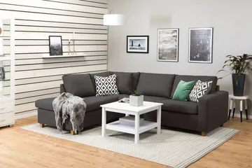 Crazy 3-seters Venstrevendt L-formet Sjeselongsofa i Stoff - Mørk grå - Møbler - Sofaer - Sofaer med sjeselong - 3 seters sofa med divan