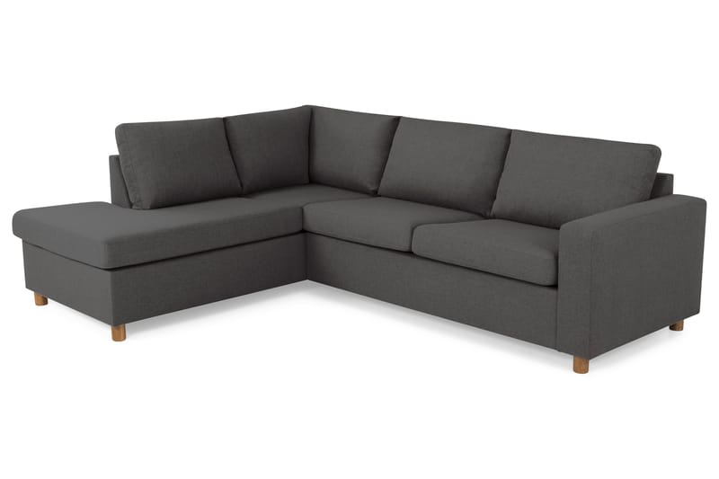Crazy 3-seters Venstrevendt L-formet Sjeselongsofa i Stoff - Mørk grå - Møbler - Sofaer - Sofaer med sjeselong - 3 seters sofa med divan