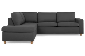 Crazy 3-seters Venstrevendt L-formet Sjeselongsofa i Stoff - Mørk grå - Møbler - Sofaer - Sofaer med sjeselong - 3 seters sofa med divan
