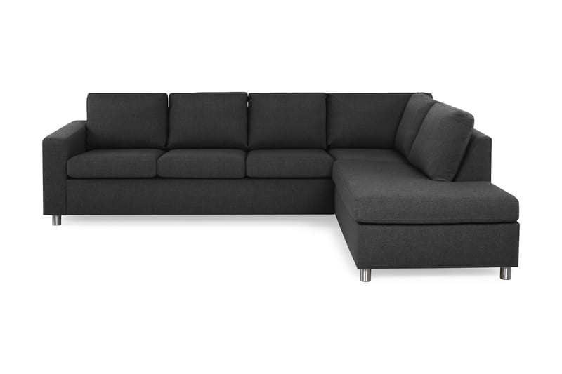 Crazy 4-seters Høyrevendt L-formet Sjeselongsofa i Stoff - Antrasitt - Møbler - Sofaer - Sofaer med sjeselong - 3 seters sofa med divan