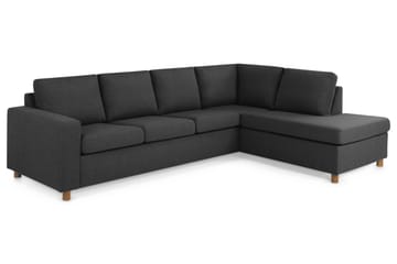 Crazy 4-seters Høyrevendt L-formet Sjeselongsofa i Stoff - Antrasitt - Møbler - Sofaer - Sofaer med sjeselong - 3 seters sofa med divan