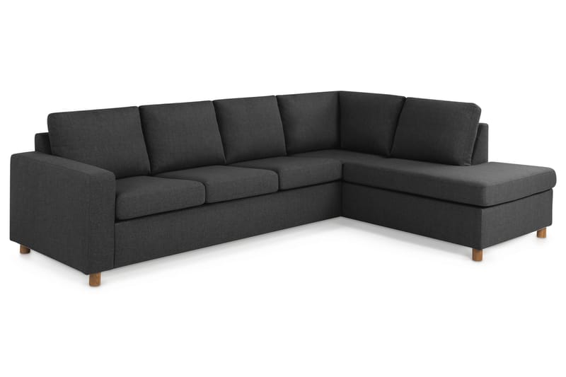 Crazy 4-seters Høyrevendt L-formet Sjeselongsofa i Stoff - Antrasitt - Møbler - Sofaer - Sofaer med sjeselong - 3 seters sofa med divan