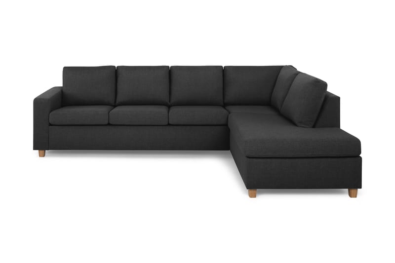 Crazy 4-seters Høyrevendt L-formet Sjeselongsofa i Stoff - Antrasitt - Møbler - Sofaer - Sofaer med sjeselong - 3 seters sofa med divan