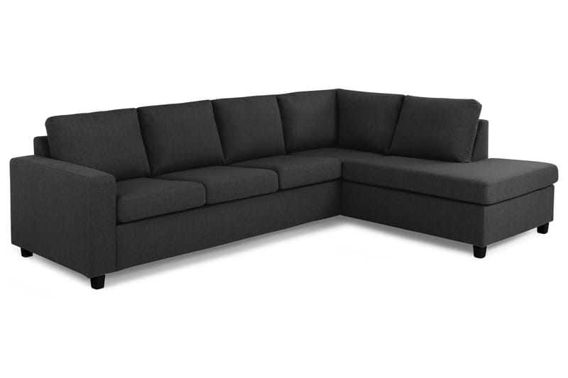 Crazy 4-seters Høyrevendt L-formet Sjeselongsofa i Stoff - Antrasitt - Møbler - Sofaer - Sofaer med sjeselong - 3 seters sofa med divan