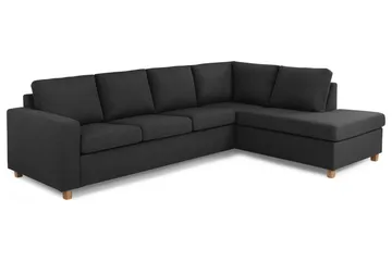 Crazy 4-seters Høyrevendt L-formet Sjeselongsofa i Stoff - Antrasitt - Møbler - Sofaer - Sofaer med sjeselong - 3 seters sofa med divan