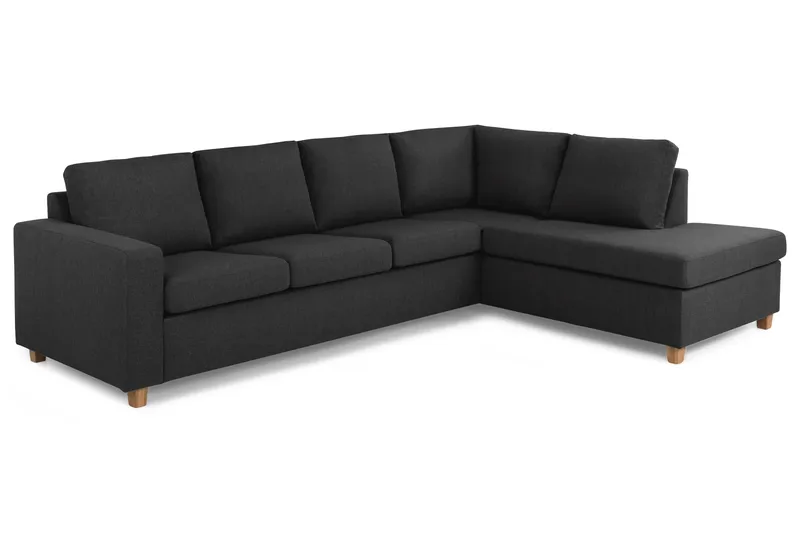 Crazy 4-seters Høyrevendt L-formet Sjeselongsofa i Stoff - Antrasitt - Møbler - Sofaer - Sofaer med sjeselong - 3 seters sofa med divan
