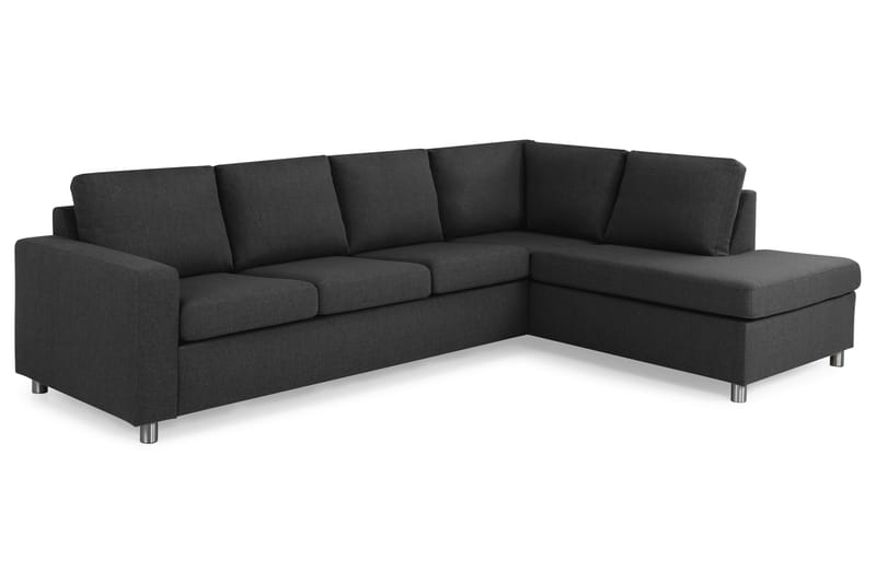 Crazy 4-seters Høyrevendt L-formet Sjeselongsofa i Stoff - Antrasitt - Møbler - Sofaer - Sofaer med sjeselong - 3 seters sofa med divan