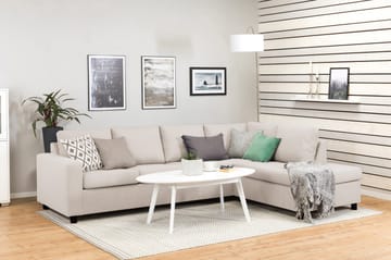 Crazy 4-seters Høyrevendt L-formet Sjeselongsofa i Stoff - Beige - Møbler - Sofaer - Sofaer med sjeselong - 3 seters sofa med divan