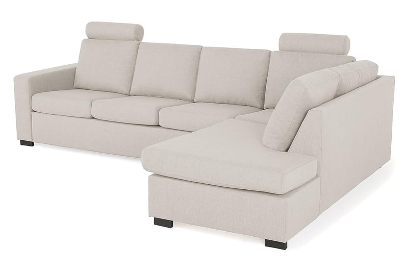 Crazy 4-seters Høyrevendt L-formet Sjeselongsofa i Stoff - Beige - Møbler - Sofaer - Sofaer med sjeselong - 3 seters sofa med divan